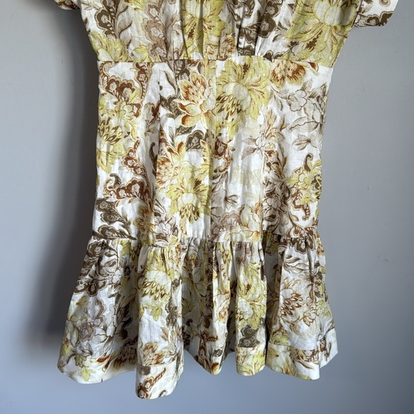 ALEMAIS linen floral mini dress 8 - Picture 9 of 12
